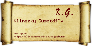 Klinszky Gusztáv névjegykártya