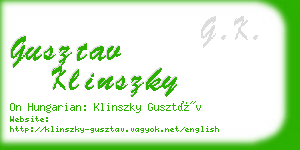 gusztav klinszky business card